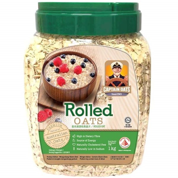 Captain Rolled Oats 1 Kg Jar (Malaysia)