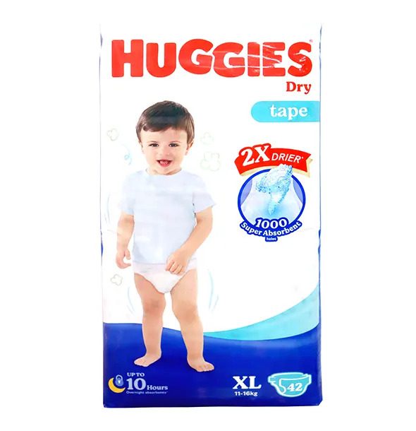 Huggies Dry Baby Diaper Belt XL (11-16 kg) 42 Pieces