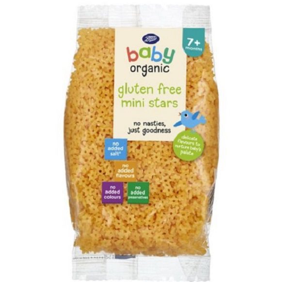 Boots Baby Organic Gluten Free Mini Stars 7 months+ 250 Gm ( UK )