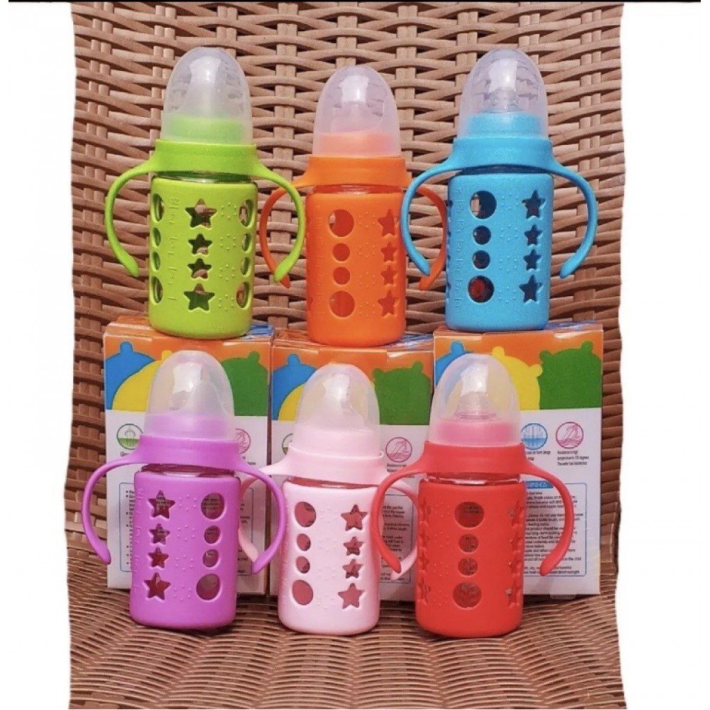 Glass Feeder with Silicon Cover 120ml 4oz Premium Quality 1 Pices