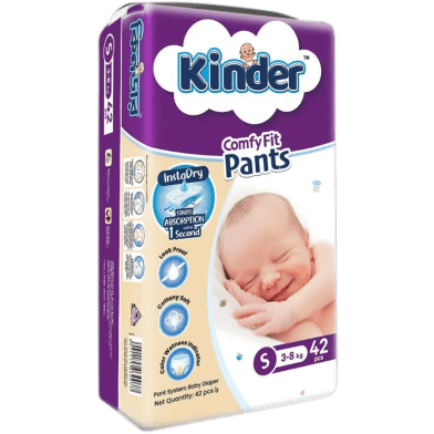 Kinder Diaper Confy Fit Pant S size (3 to 8)kg 42 Pcs