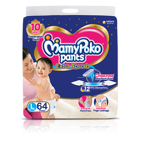 MamyPoko Pants System L Size (9-14 KG) 64 Pices ( Indian )