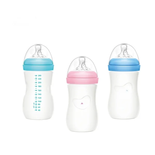 Momeasy natural wide neck anticolic 240ml/ 8oz 3m+ Glass Bottle