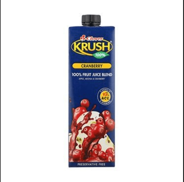 Clover Krush Uht Juice Cranberry 1 Litter