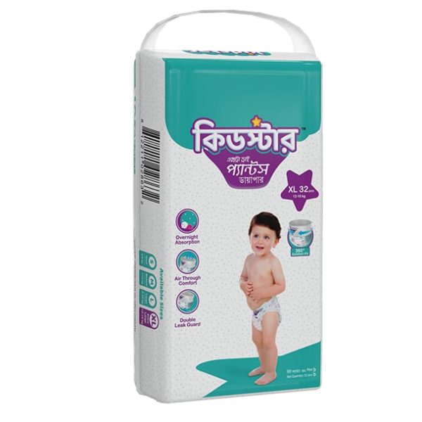 Kidstar Baby Diaper Pant System XL Size (12 to 25) Kg 32 Pices