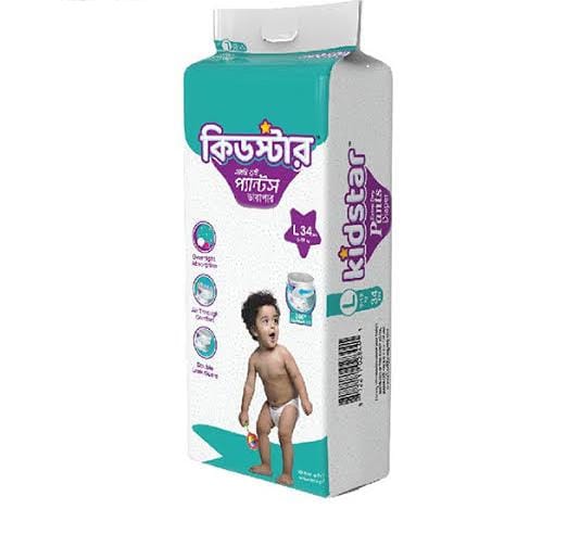 Kidstar Baby Diaper Pant System L Size (9 to18) Kg 34 Pices