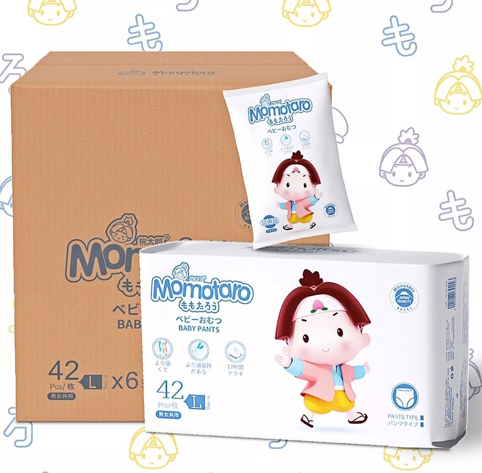 Momotaro Baby Diapers Belt L Size 42 Pcs (9-14Kg)