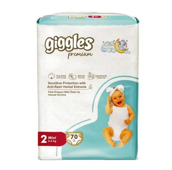 Giggles Premium 2 quality belt system baby diaper ( 3 to 6 ) 70 Pis