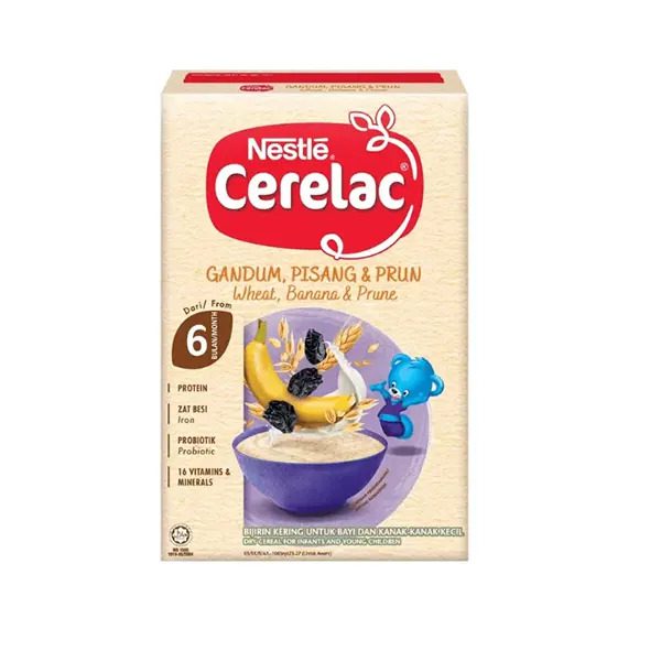 Cerelac Gandum, Pisang & Prun Wheat, Banana & Prure (6 month) 250 Gm ( Malaysia )