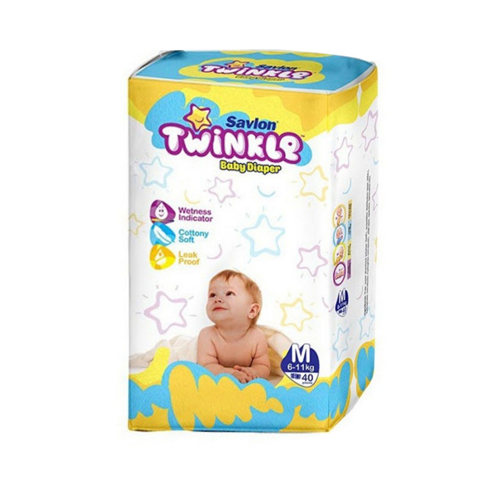 Savlon Twinkle Baby Belt Diaper M (6-11 Kg) 40 Pices