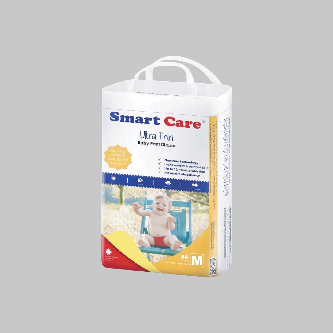 Smartcare Ultra Thin Baby Pant Diaper M Size (6 to 11kg) 54 pcs