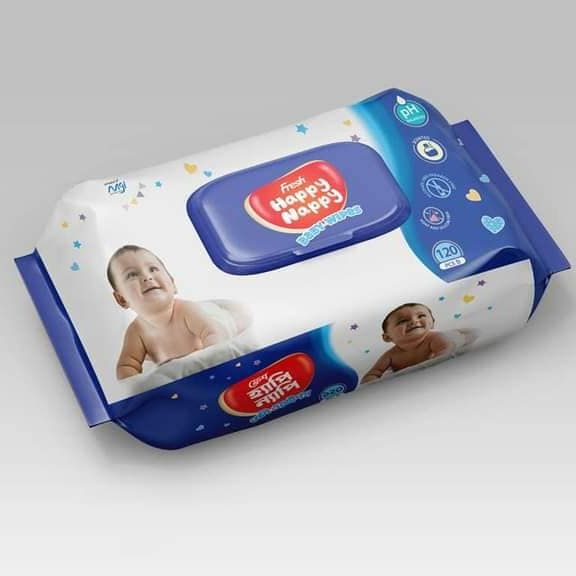 Fresh Happy Nappy Wet Wipes for Baby 120 Pieces