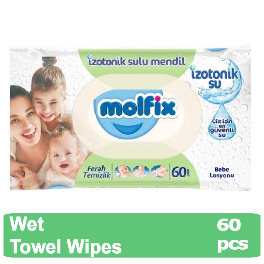 Molfix Isotonic Water Wet Towel Wipes 60 Pices ( Turkey )