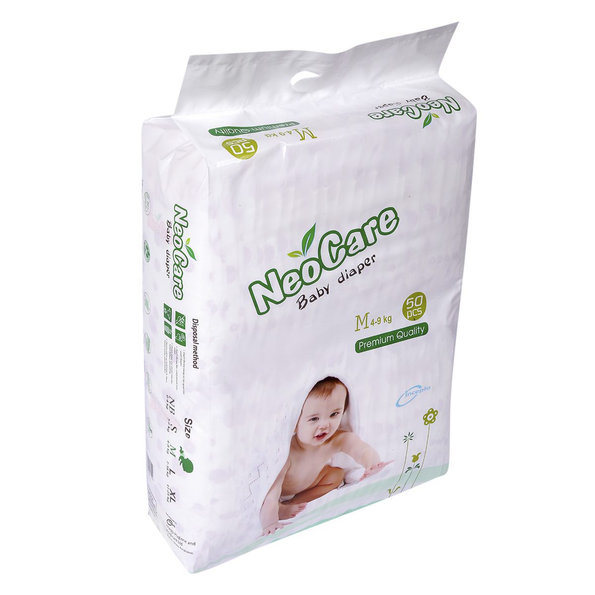 Neocare Belt System Baby Premium Diaper M (4-9 kg) 50 Pices