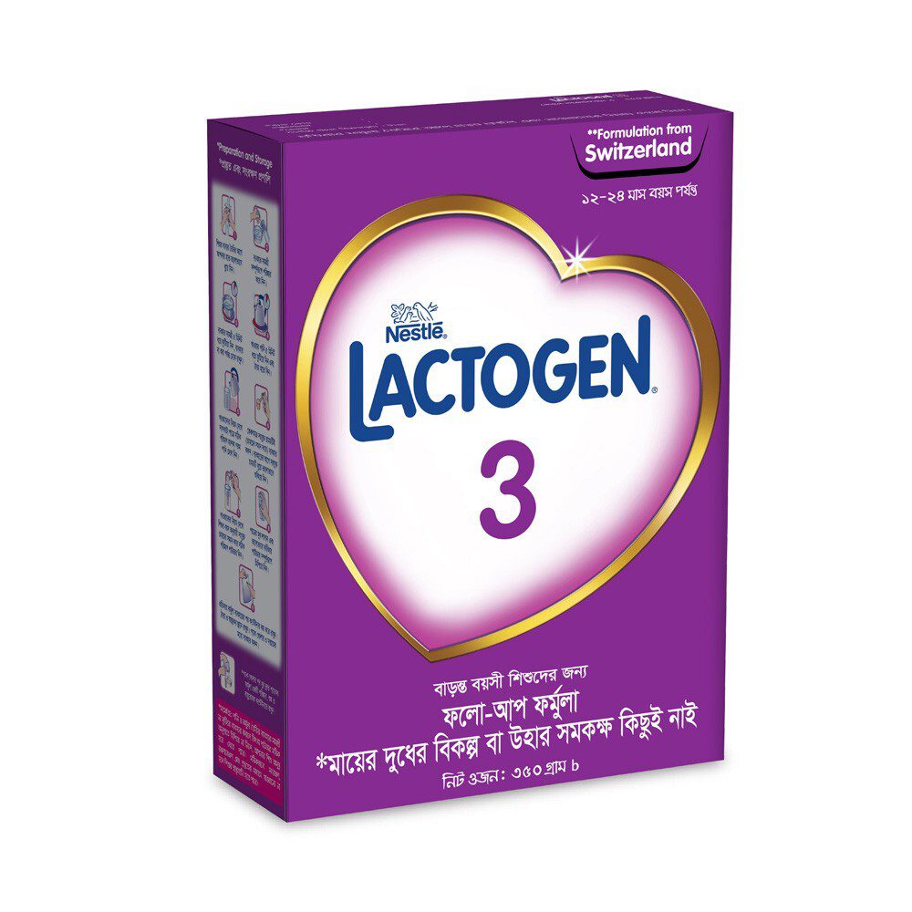 Nestlé Lactogen 3 Formula Milk Powder (12-24 M) 350 gm ( Bangladeshi )