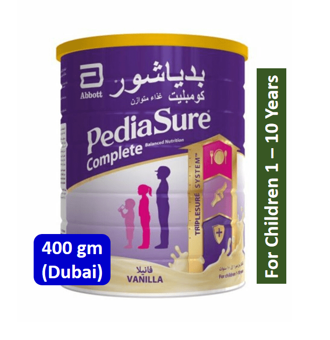 PediaSure Formula Milk 400 gm (For Children 1 - 10 Years) Vanilla Flavour (Dubai)- reg 1290 tk 1150 tk PediaSure Formula Milk 400 gm For (Children 1 - 10 Years) Vanilla Flavor (Dubai) - Image 1