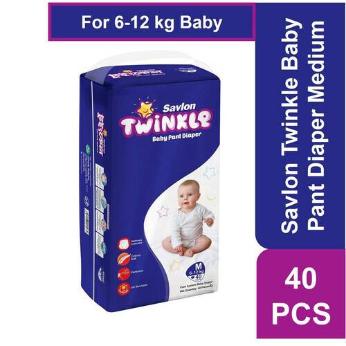 Savlon Twinkle Baby Pant Diaper M (6-12 kg) 40 Pices