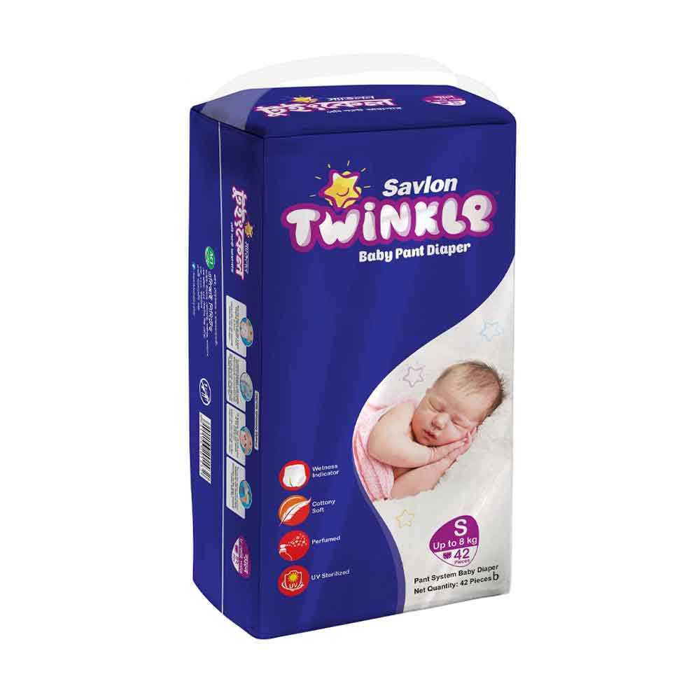 Savlon Twinkle Baby Pant Diaper S (Upto 8 kg) 42 Pices
