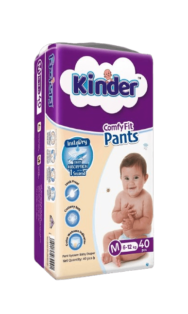 Kinder Diaper Confy Fit Pant M size (6 to 12)kg 40 Pcs