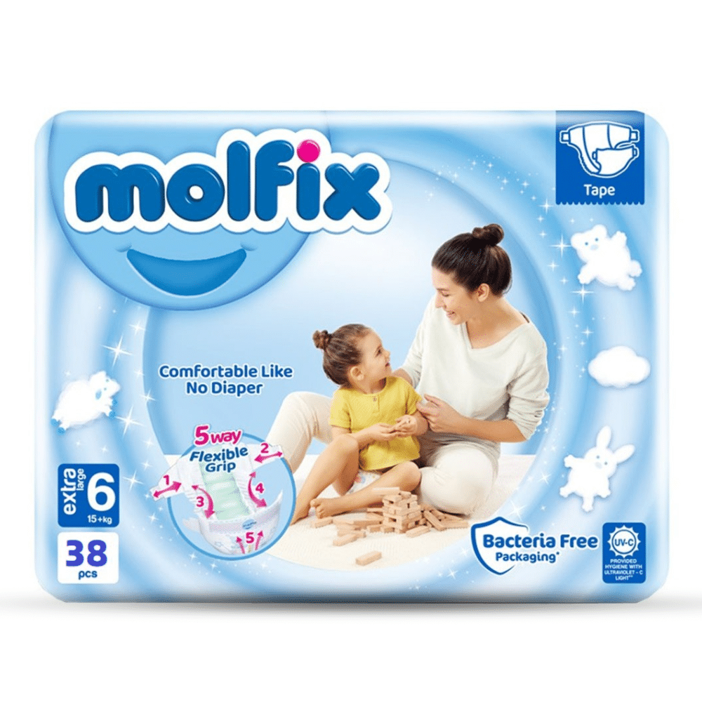 Molfix 6 Pant System Diaper Jumbo Extra Large (15-22 kg) 38 Pices ( Turkey )