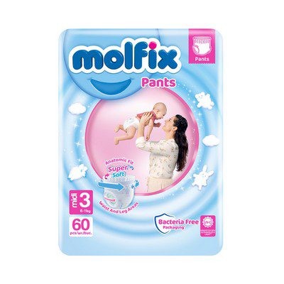 Molfix Pant System Diaper Jumbo 3 Midi (6-11 kg) 60 Pices ( Turkey )